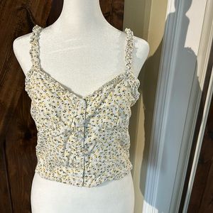 Lottie Moss yellow floral tank top.  Size large
